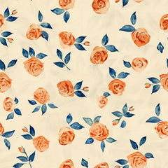 Orange & Blue Floral Pattern Clipart Bundle - CraftNest - Digital Crafting and Art