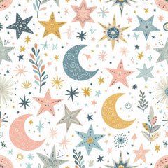 Whimsical Pastel Stars and Moons Pattern Clipart Bundle - CraftNest - Digital Crafting and Art
