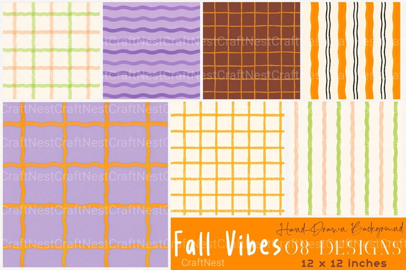 Fall Vibes Hand Drawn Background Clipart Bundle - CraftNest - Digital Crafting and Art