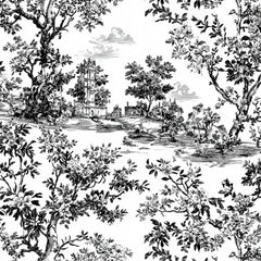 Black White Spring Toile De Jouy Pattern Clipart Bundle - CraftNest - Digital Crafting and Art