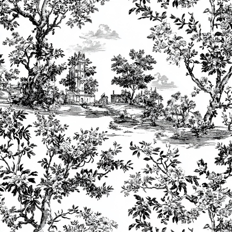 Black White Spring Toile De Jouy Pattern Clipart Bundle - CraftNest - Digital Crafting and Art