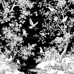 Black White Spring Toile De Jouy Pattern Clipart Bundle - CraftNest - Digital Crafting and Art