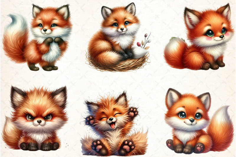 Fox Clipart Bundle: Adorable Fox Illustrations - CraftNest - Digital Crafting and Art