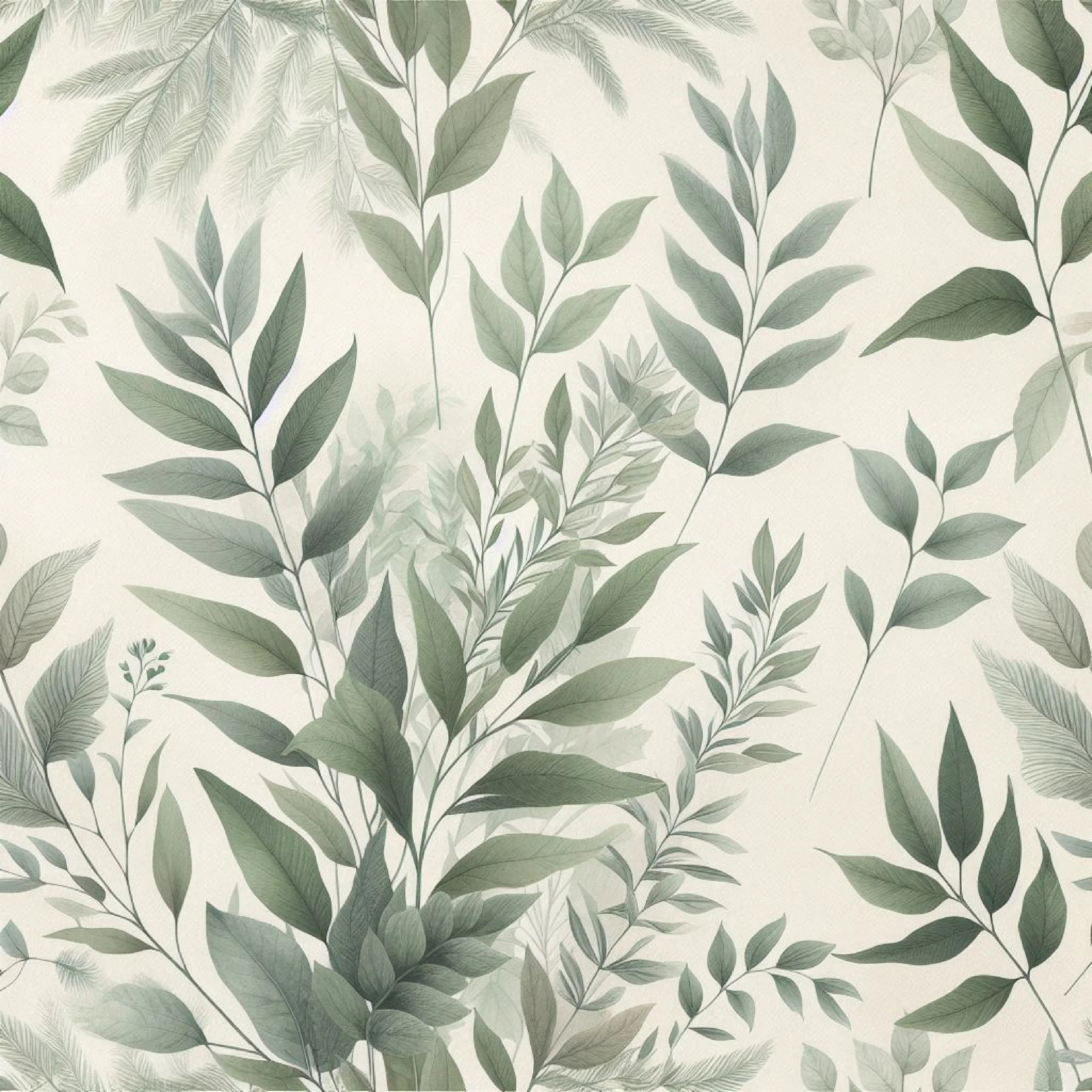 Seamless Sage Green Botanical Pattern Digital Paper - CraftNest - Digital Crafting and Art