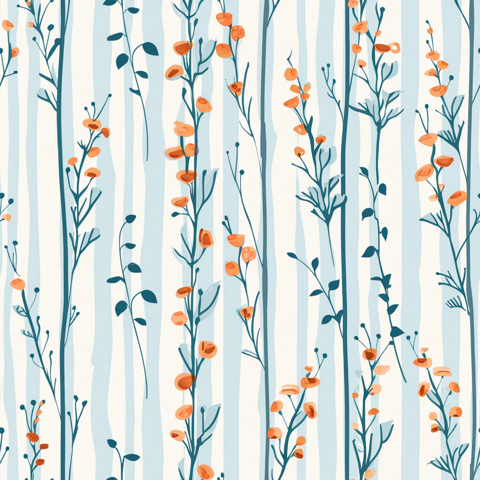 Orange & Blue Floral Pattern Clipart Bundle - CraftNest - Digital Crafting and Art