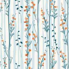 Orange & Blue Floral Pattern Clipart Bundle - CraftNest - Digital Crafting and Art