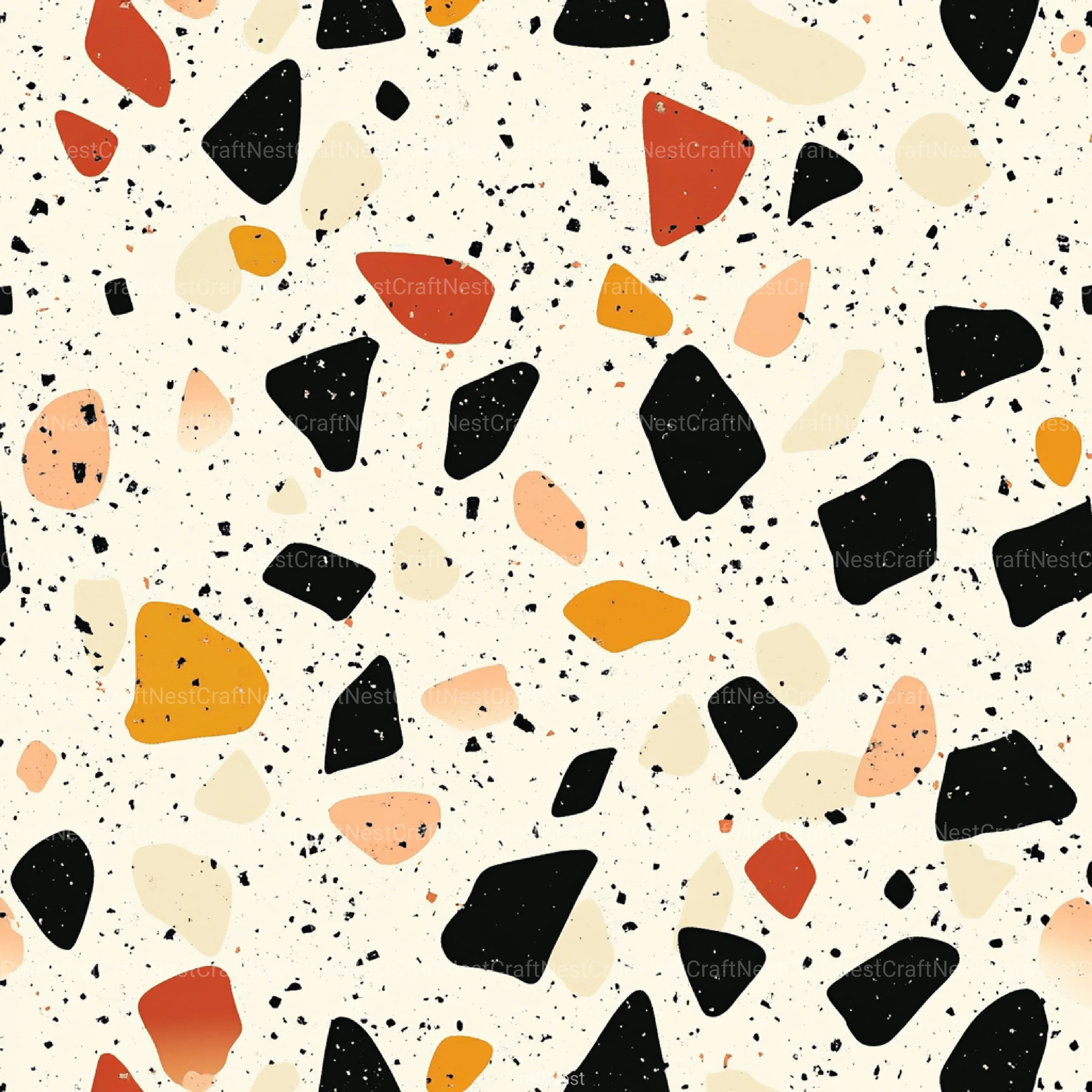Terrazzo Seamless Patterns Digital Paper - CraftNest - Digital Crafting and Art