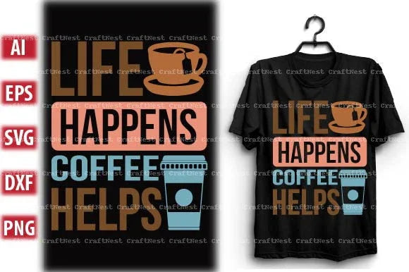 Coffee T-Shirt Design SVG Bundle 1 - CraftNest - Digital Crafting and Art