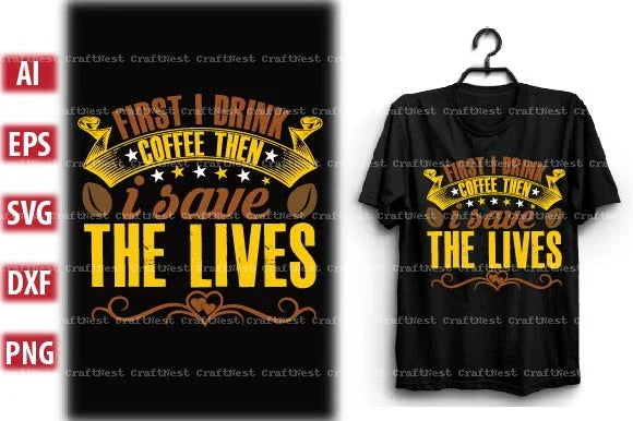 Coffee T-Shirt Design SVG Bundle 2 - CraftNest - Digital Crafting and Art