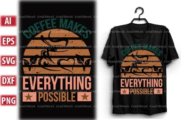 Coffee T-Shirt Design SVG Bundle 1 - CraftNest - Digital Crafting and Art