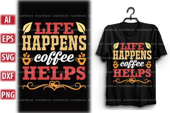 Coffee T-Shirt Design SVG Bundle - CraftNest - Digital Crafting and Art