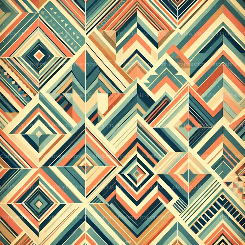 Geometric Triangle Retro Pattern Background Clipart Bundle - CraftNest - Digital Crafting and Art