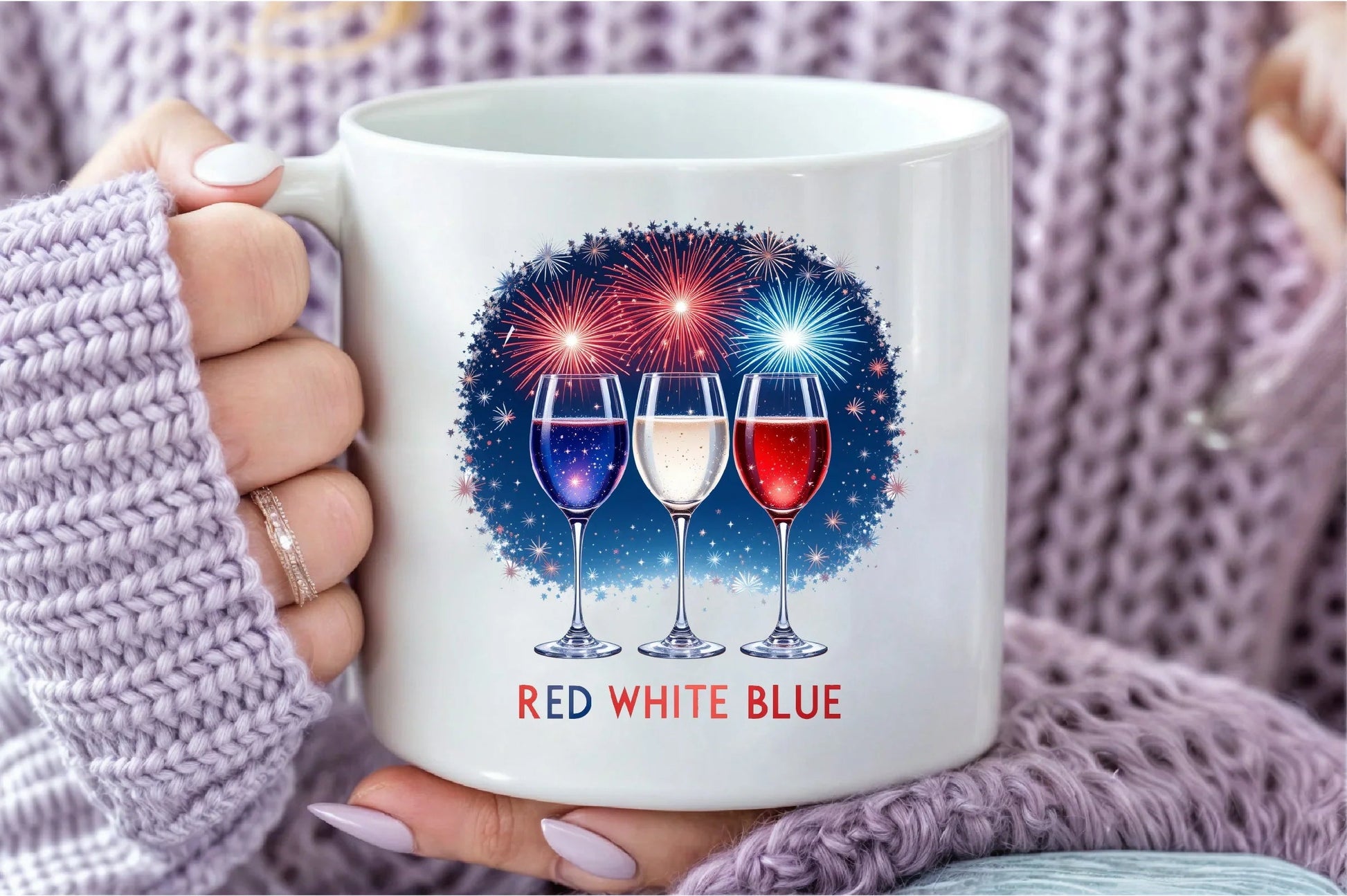 4th of July Red White Blue Wine Glasses Clipart Bundle - CraftNest - Digital Crafting and Art