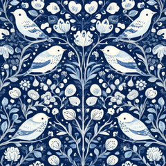 Blue Birds & Flowers Chinoiserie Pattern Clipart Bundle - CraftNest - Digital Crafting and Art