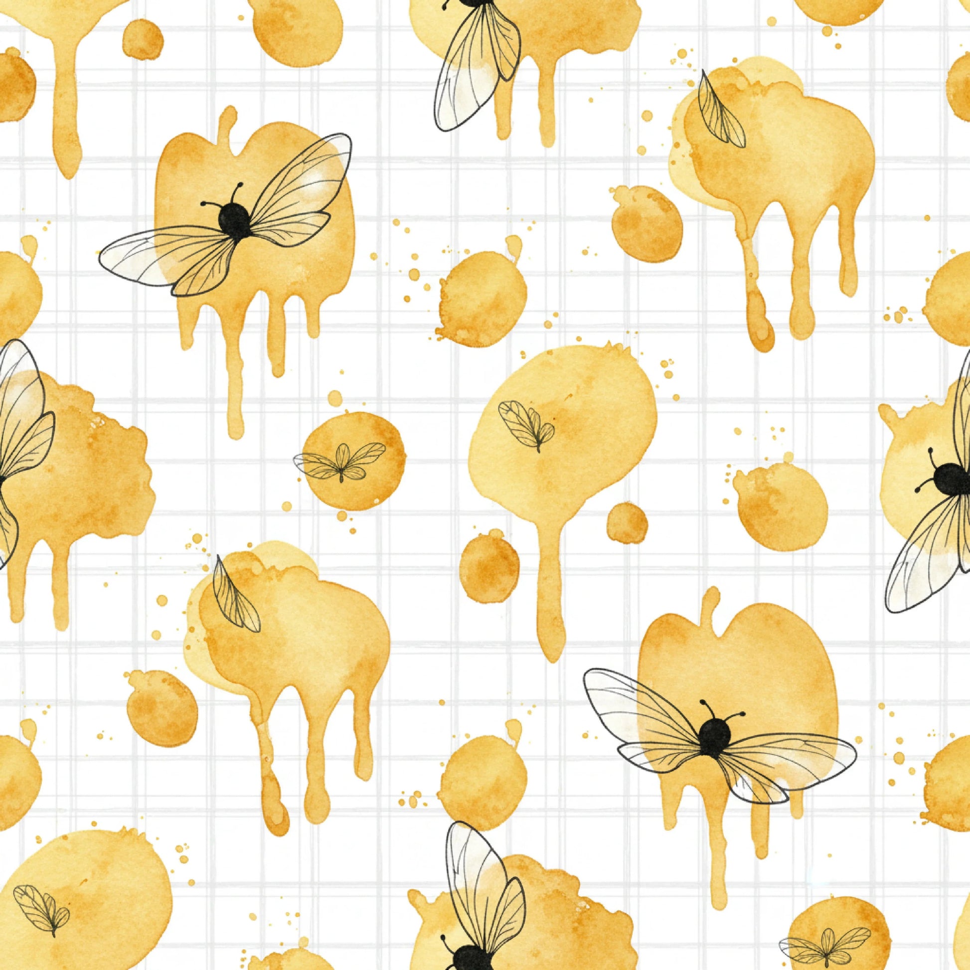 Seamless Bee Patterns Digital Paper - CraftNest - Digital Crafting and Art