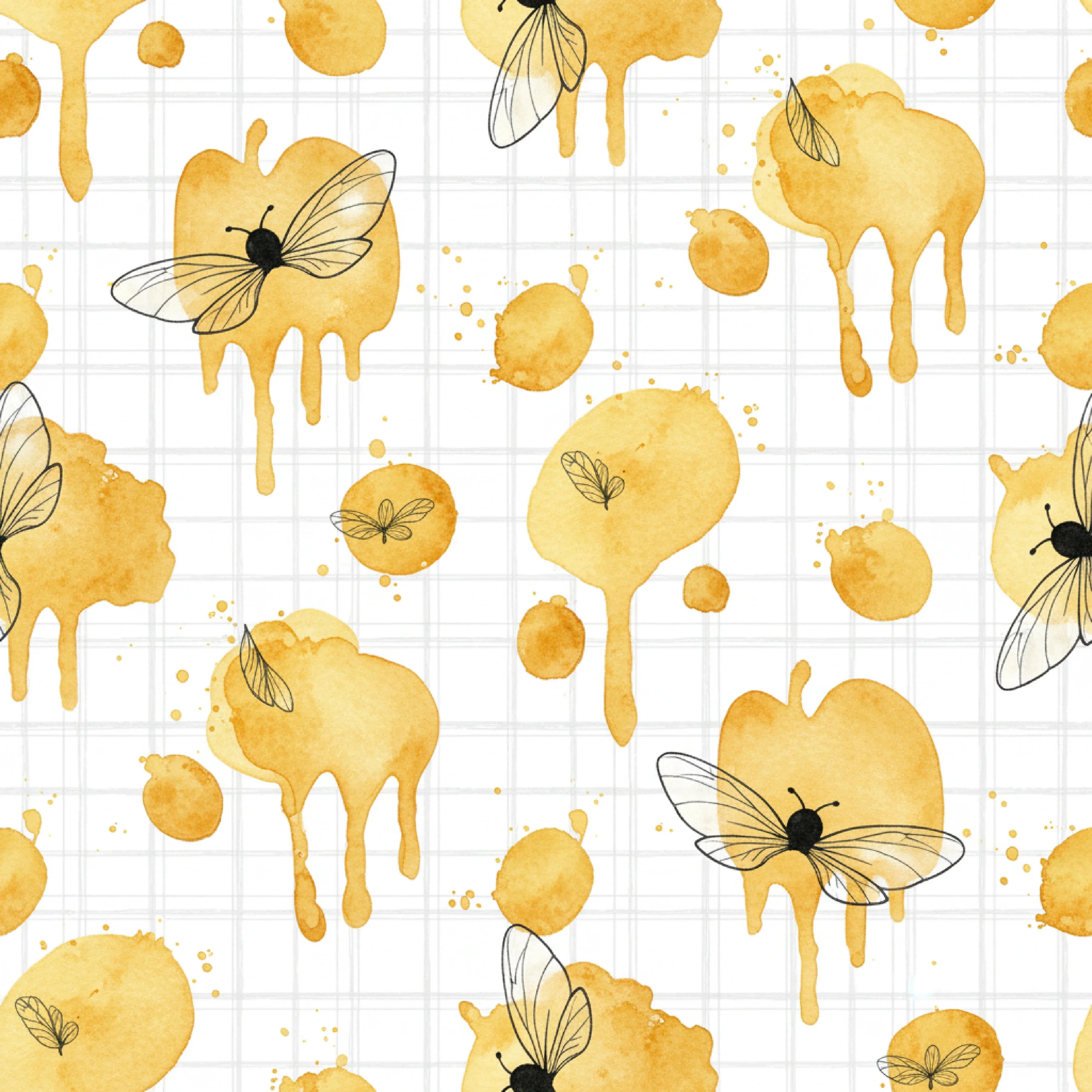 Seamless Bee Patterns Digital Paper - CraftNest - Digital Crafting and Art