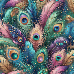 Glitter Peacock Feathers Digital Paper - CraftNest - Digital Crafting and Art