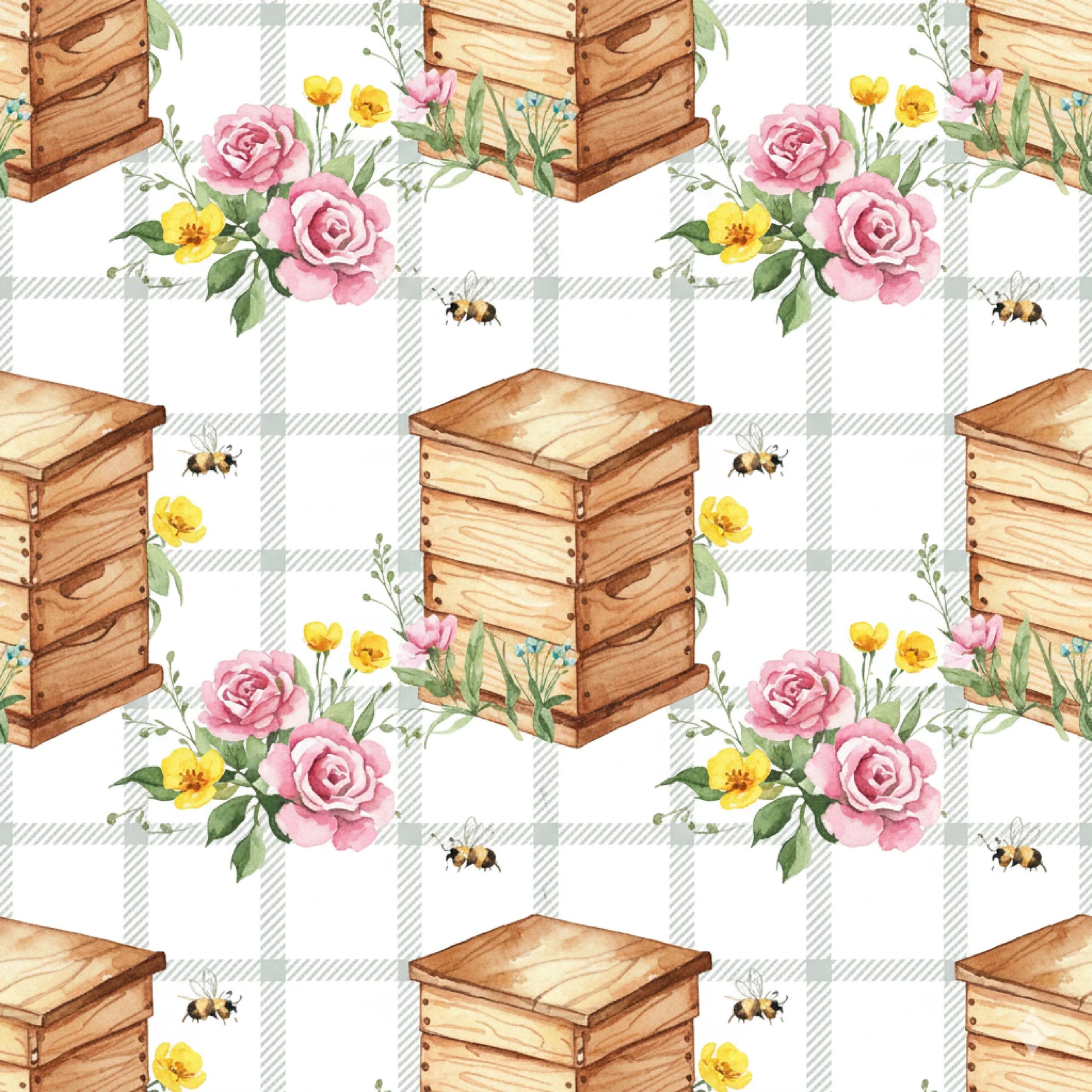 Seamless Bee Patterns Digital Paper - CraftNest - Digital Crafting and Art
