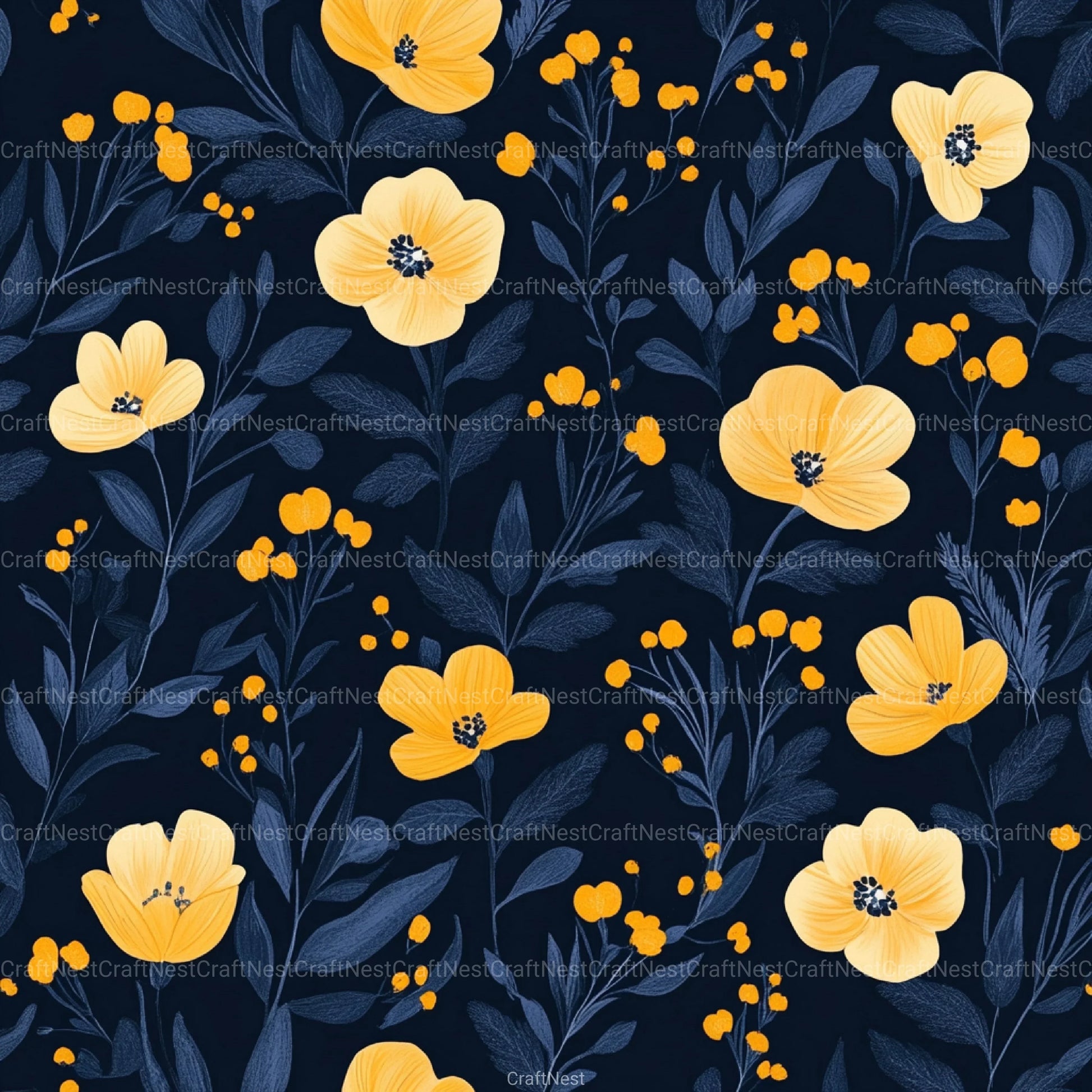 Flowers Seamless Pattern Digital Paper - CraftNest - Digital Crafting and Art