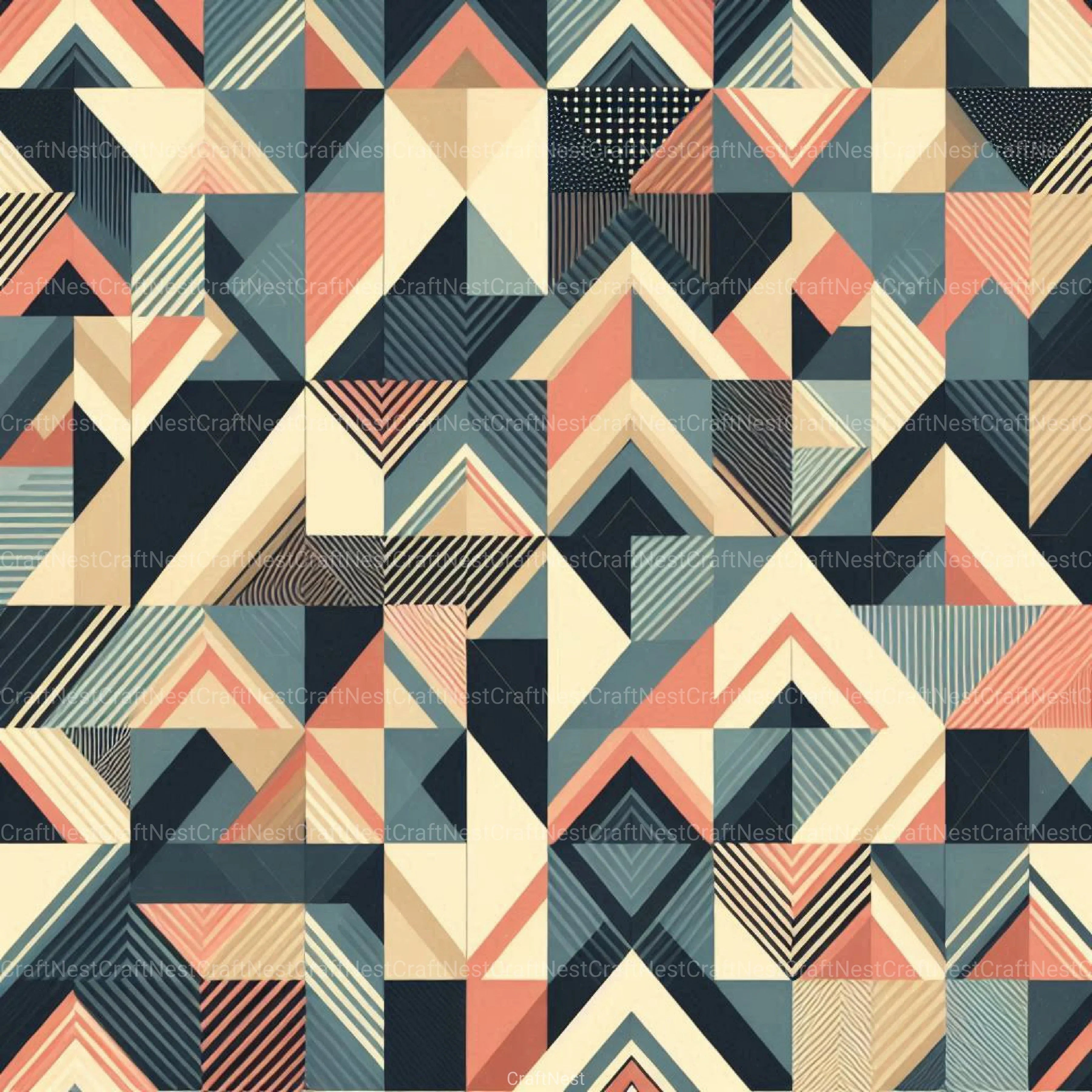 Geometric Triangle Retro Pattern Background Clipart Bundle - CraftNest - Digital Crafting and Art