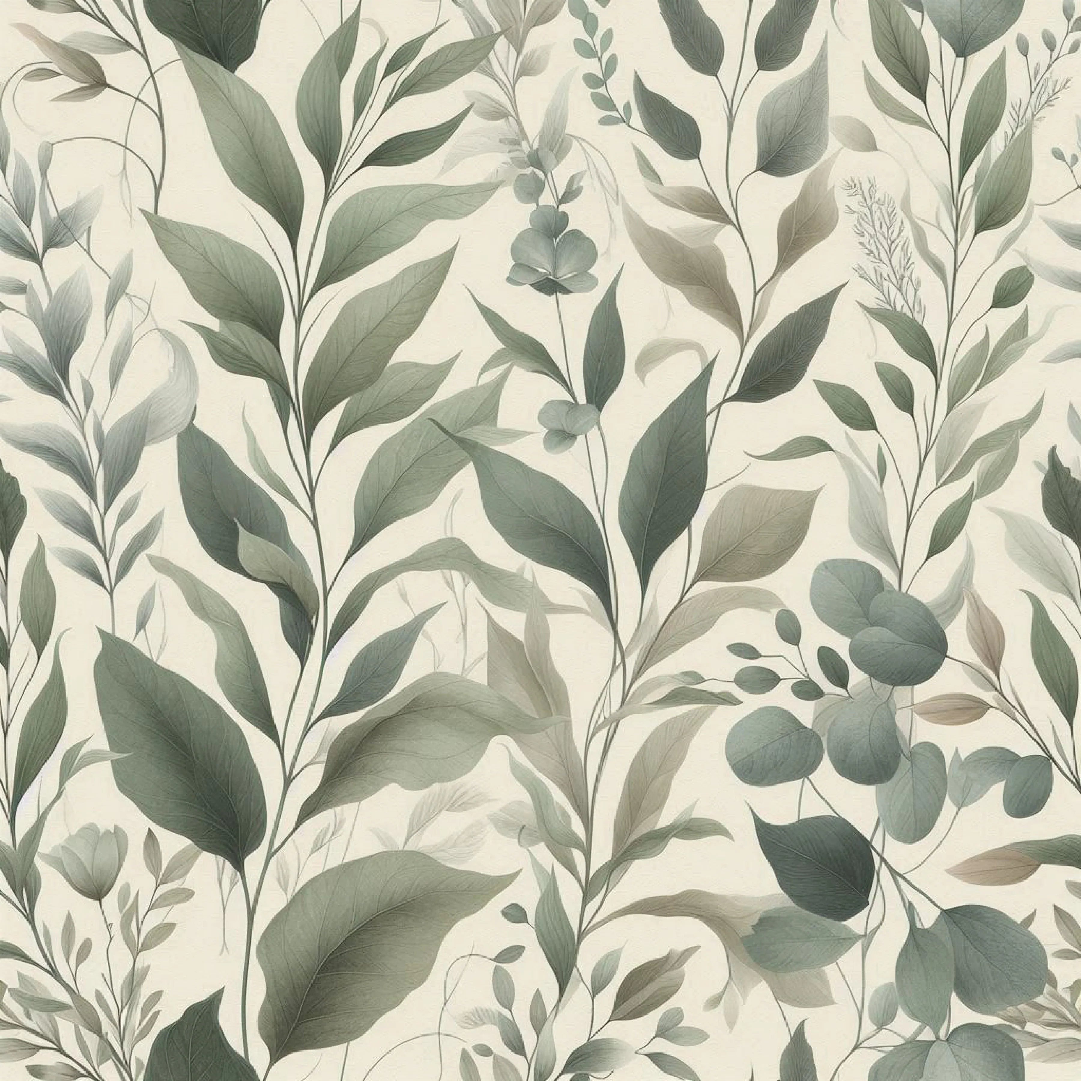 Seamless Sage Green Botanical Pattern Digital Paper - CraftNest - Digital Crafting and Art