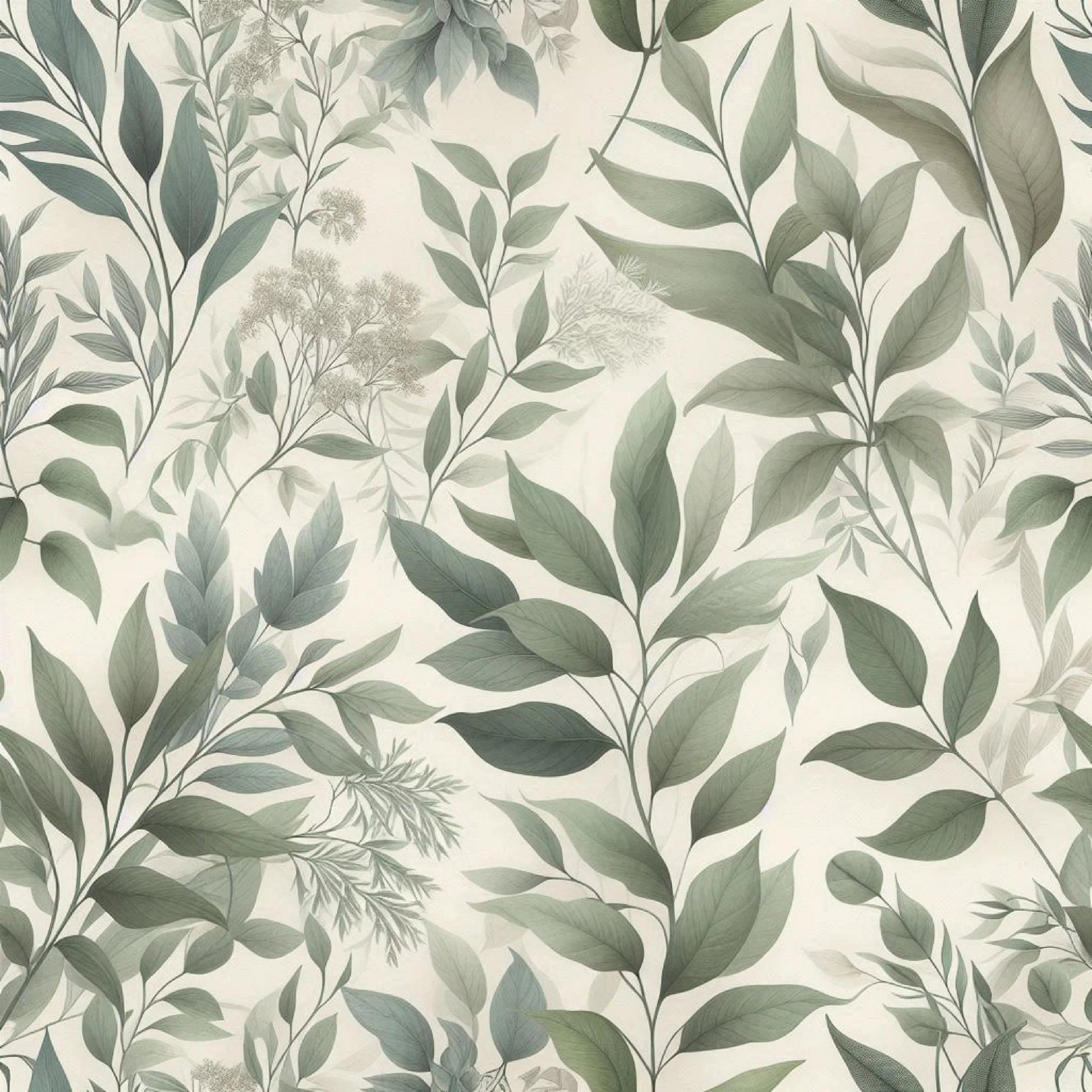 Seamless Sage Green Botanical Pattern Digital Paper - CraftNest - Digital Crafting and Art