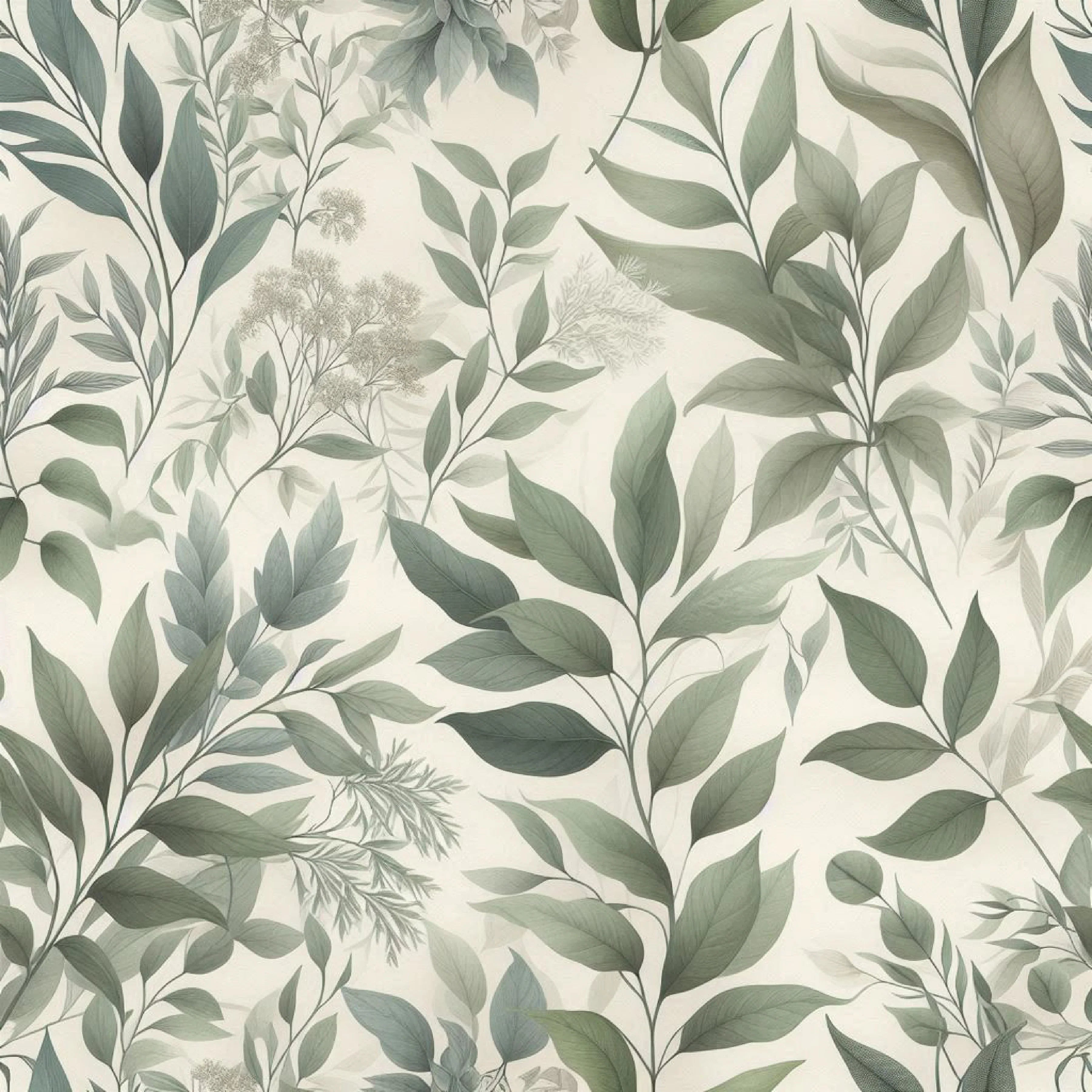 Seamless Sage Green Botanical Pattern Digital Paper - CraftNest - Digital Crafting and Art