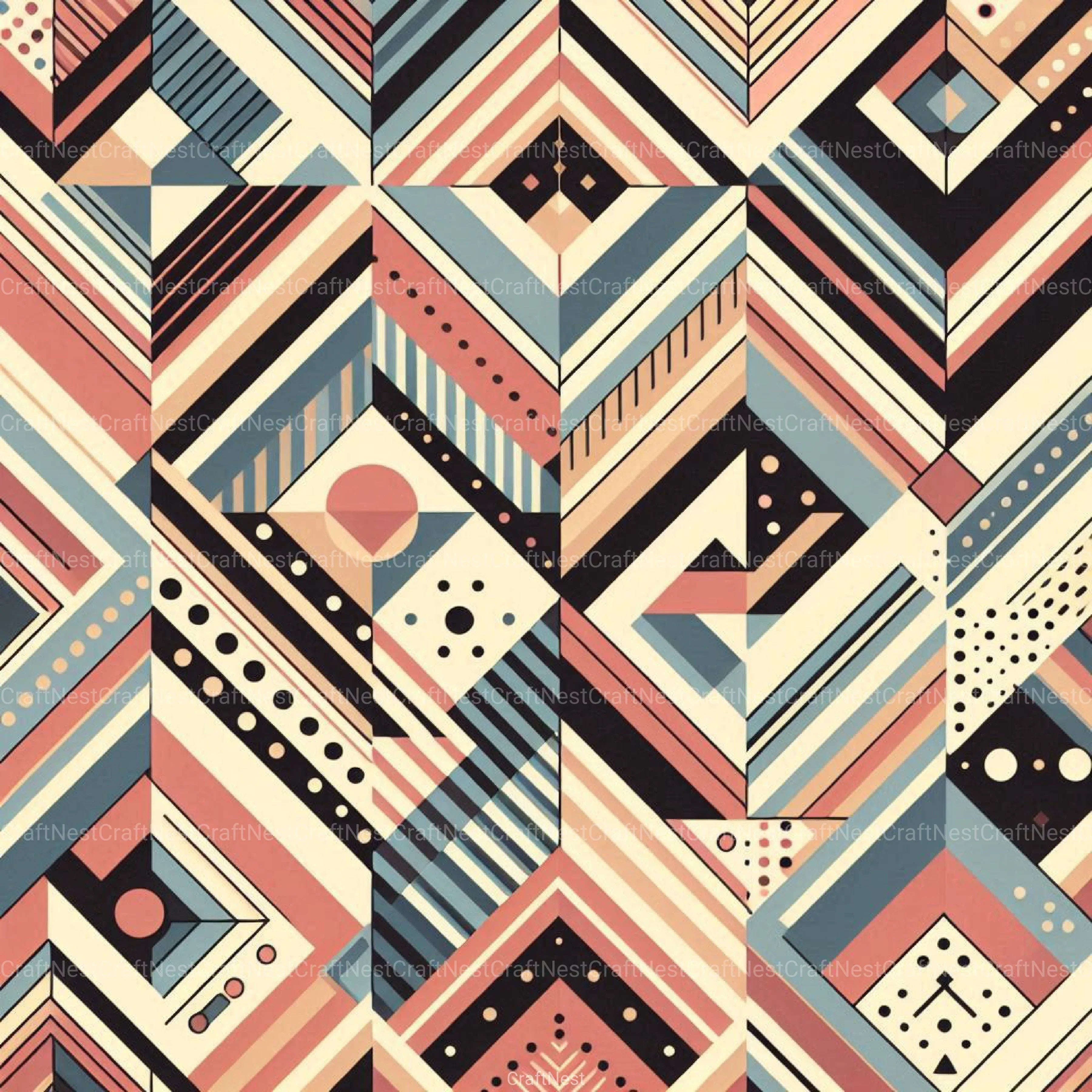 Geometric Triangle Retro Pattern Background Clipart Bundle - CraftNest - Digital Crafting and Art