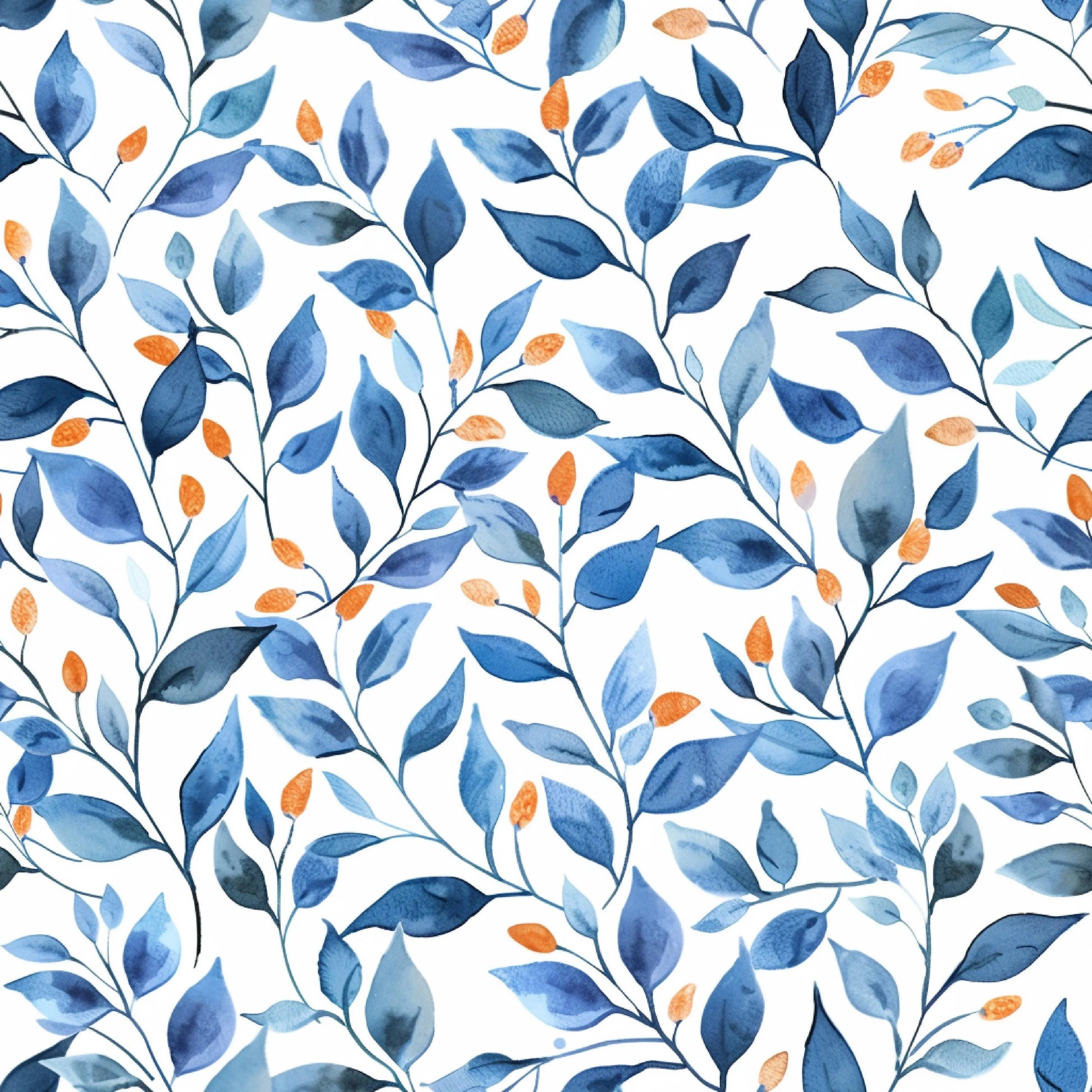 Orange & Blue Floral Pattern Clipart Bundle - CraftNest - Digital Crafting and Art