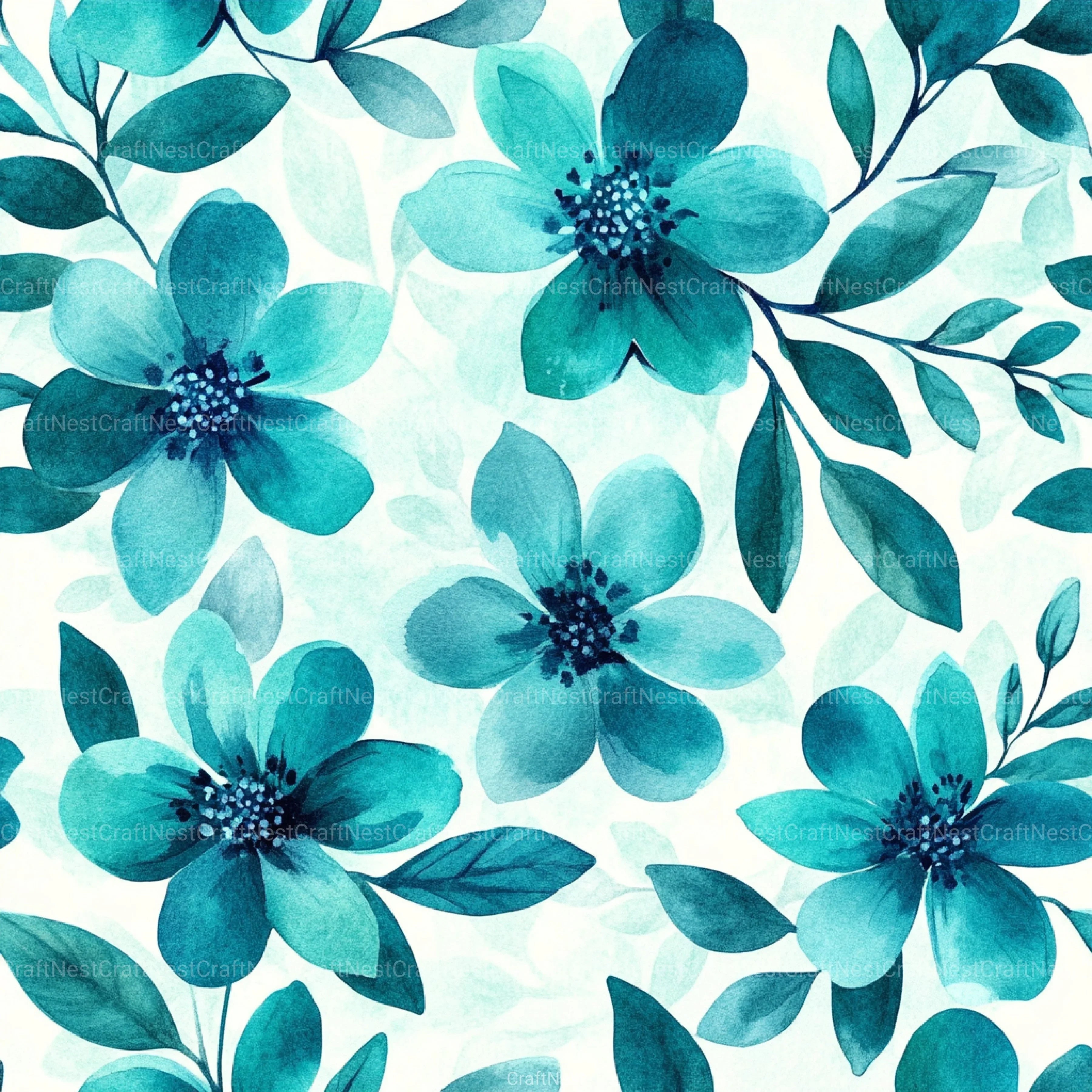 Navy Blue Yellow Cottage Flowers Pattern Clipart Bundle - CraftNest - Digital Crafting and Art