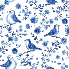 Blue Birds & Flowers Chinoiserie Pattern Clipart Bundle - CraftNest - Digital Crafting and Art