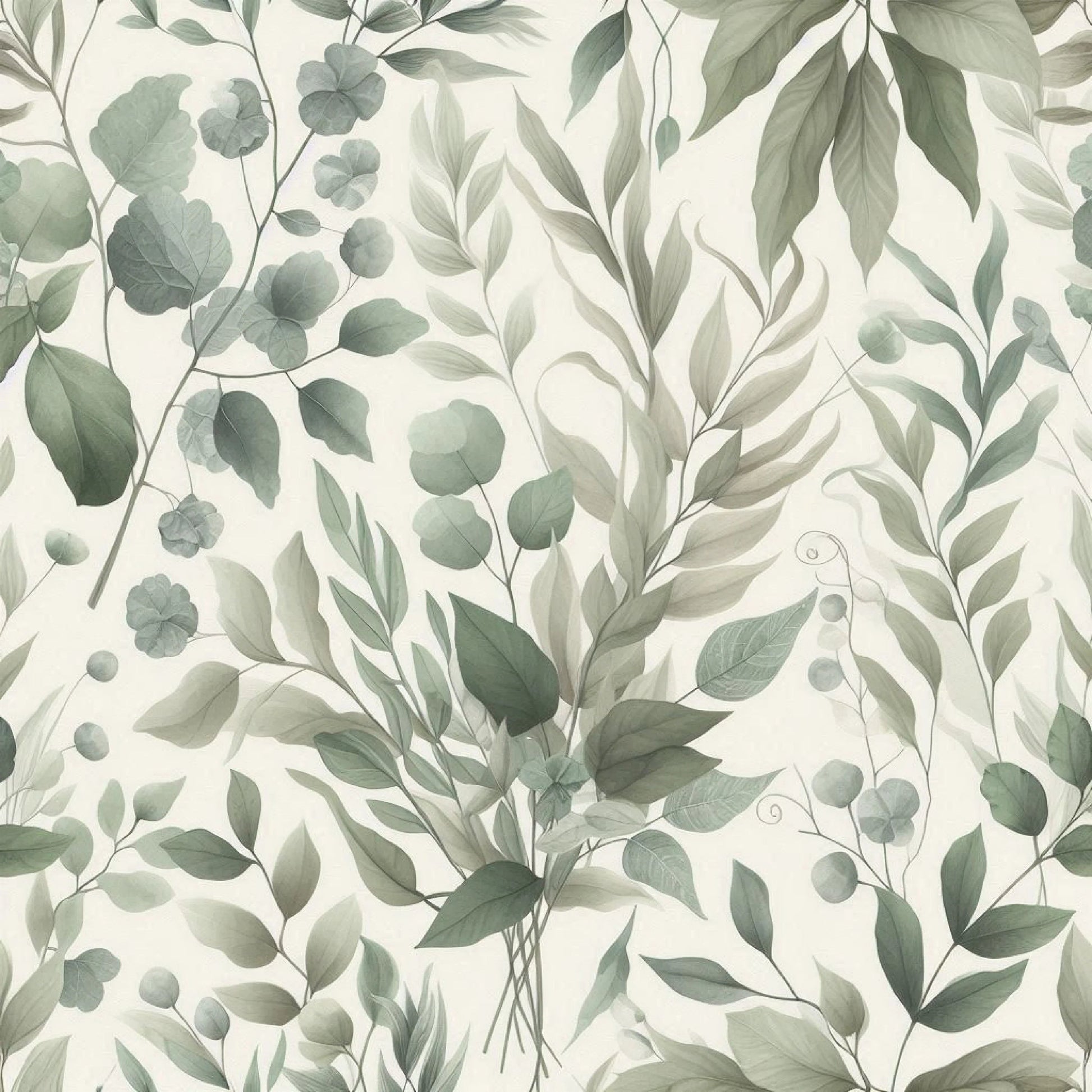 Seamless Sage Green Botanical Pattern Digital Paper - CraftNest - Digital Crafting and Art
