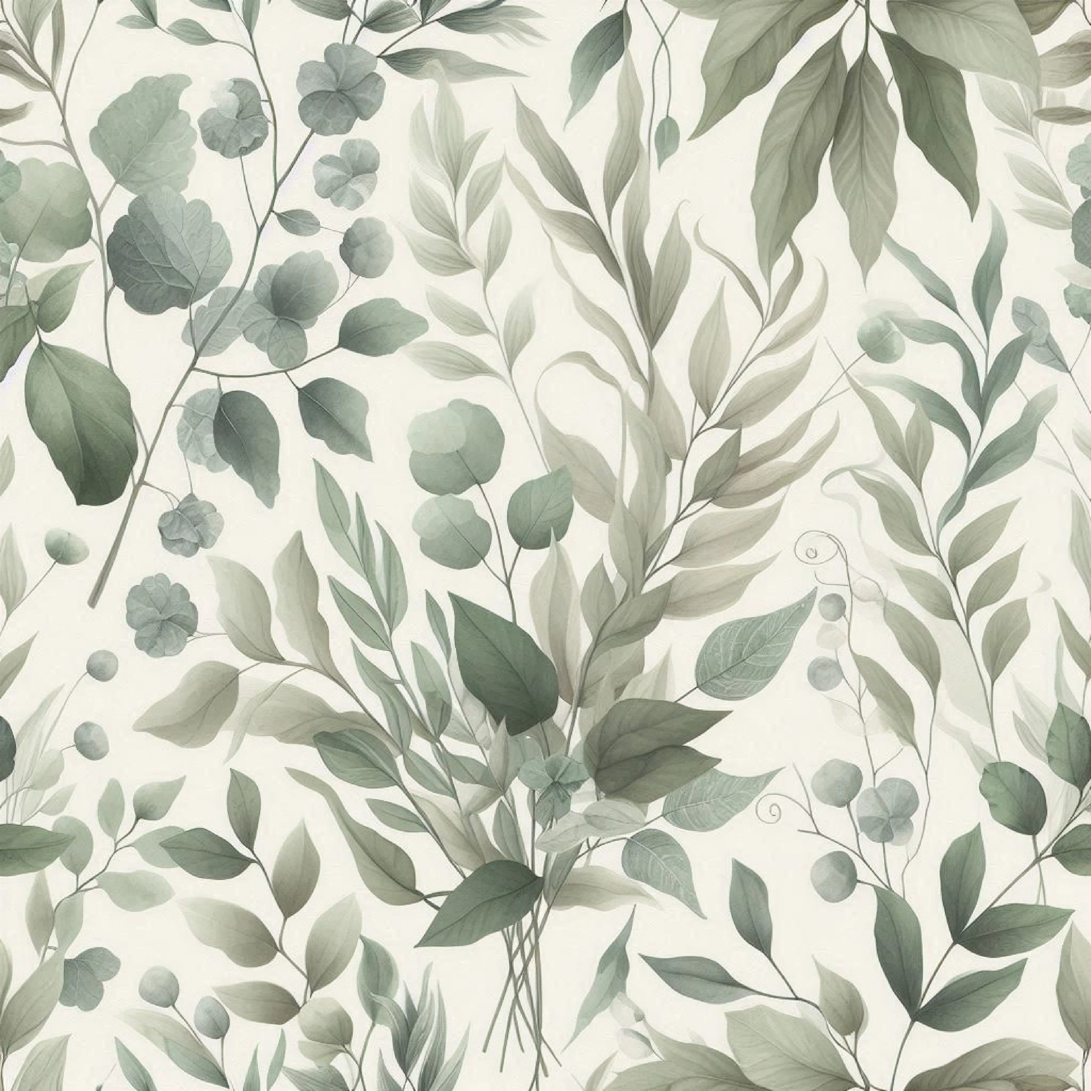 Seamless Sage Green Botanical Pattern Digital Paper - CraftNest - Digital Crafting and Art