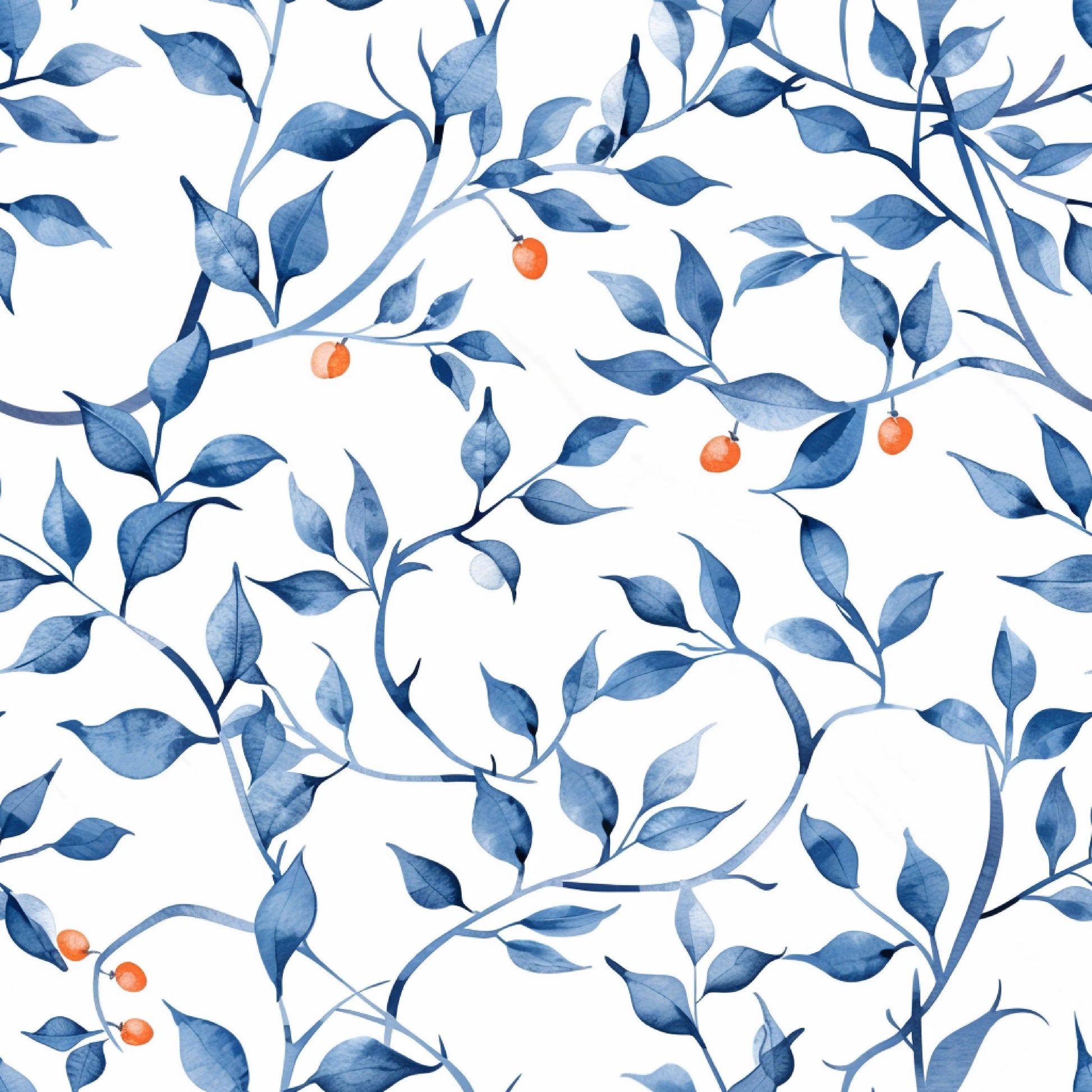Orange & Blue Floral Pattern Clipart Bundle - CraftNest - Digital Crafting and Art