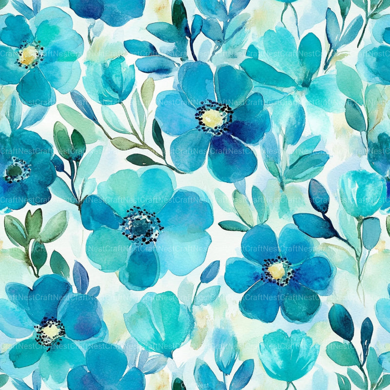 Navy Blue Yellow Cottage Flowers Pattern Clipart Bundle - CraftNest - Digital Crafting and Art