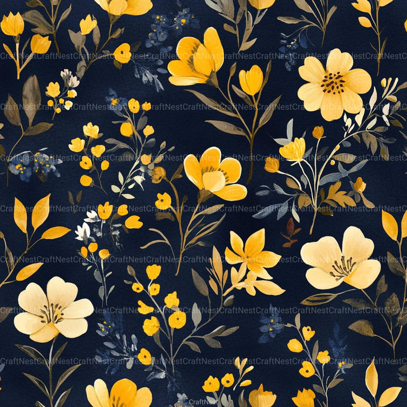 Flowers Seamless Pattern Digital Paper - CraftNest - Digital Crafting and Art