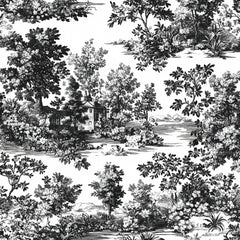 Black White Spring Toile De Jouy Pattern Clipart Bundle - CraftNest - Digital Crafting and Art