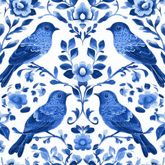 Blue Birds & Flowers Chinoiserie Pattern Clipart Bundle - CraftNest - Digital Crafting and Art