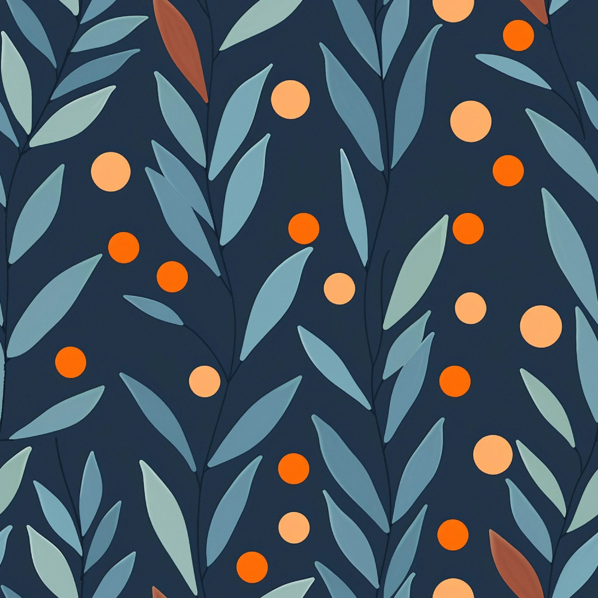 Orange & Blue Floral Pattern Clipart Bundle - CraftNest - Digital Crafting and Art