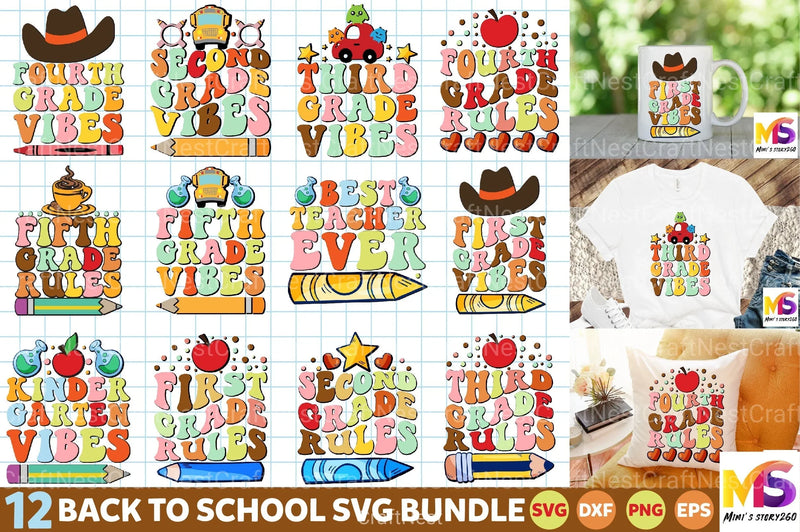 Third Grade Vibes Back to School Bundle - CraftNest - Digital Crafting and Art