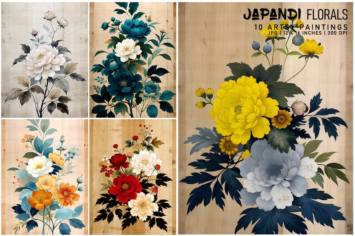 Japandi Florals - CraftNest - Digital Crafting and Art