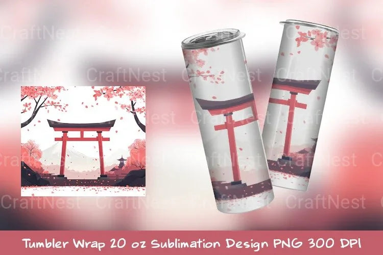 Japanese Autumn Tumbler Wrap Clipart Bundle - CraftNest - Digital Crafting and Art