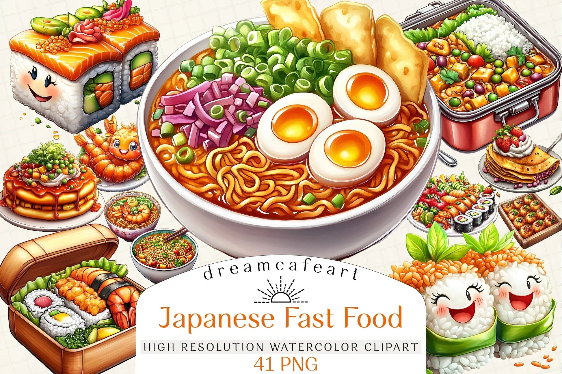 Japanese Fast Food Clipart Bundle - CraftNest - Digital Crafting and Art