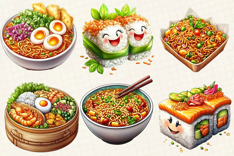 Japanese Fast Food Clipart Bundle - CraftNest - Digital Crafting and Art