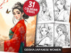 Geisha Japanese Women Coloring Book
