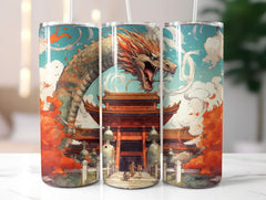 Japanese Art Style Dragons Tumbler Wrap - CraftNest