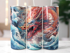Japanese Art Style Dragons Tumbler Wrap - CraftNest