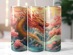Japanese Art Style Dragons Tumbler Wrap - CraftNest