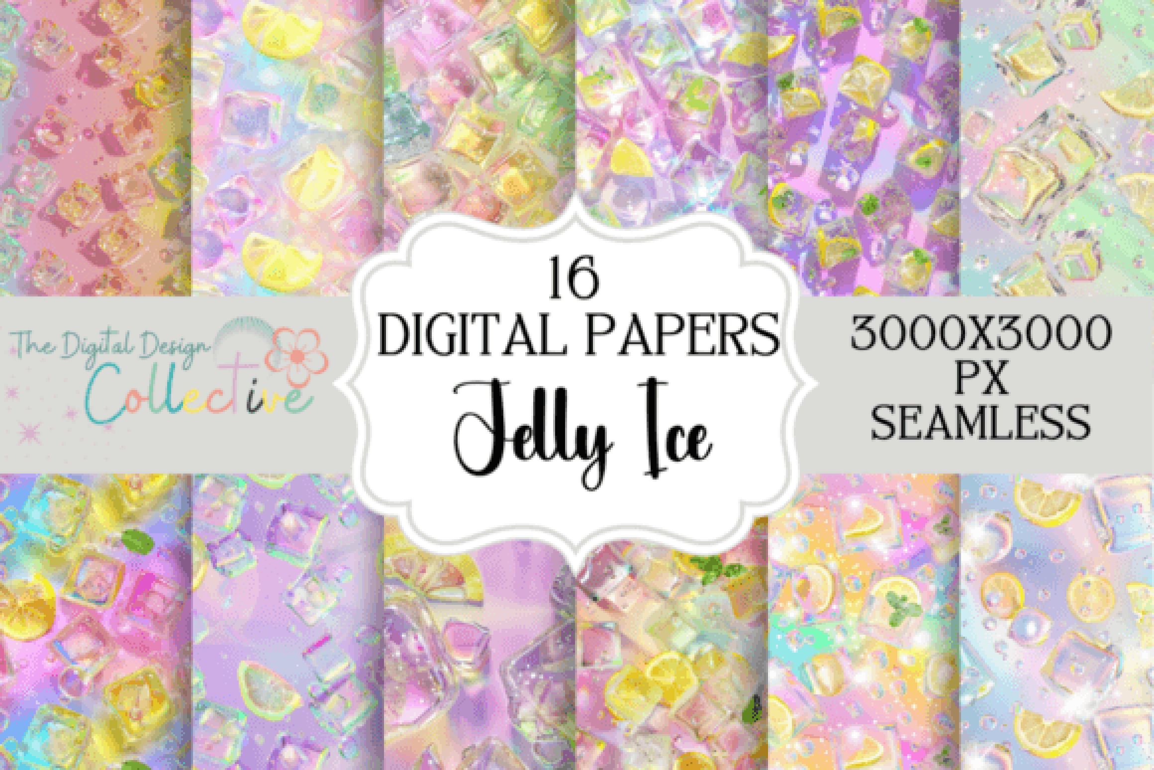 Vibrant Jelly Ice Seamless Digital Paper