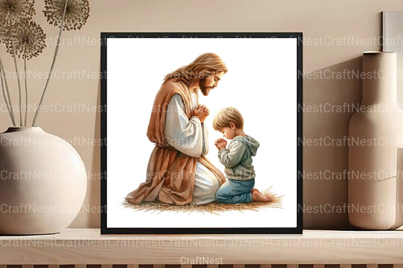 Jesus with Kids Clipart Bundle - CraftNest - Digital Crafting and Art